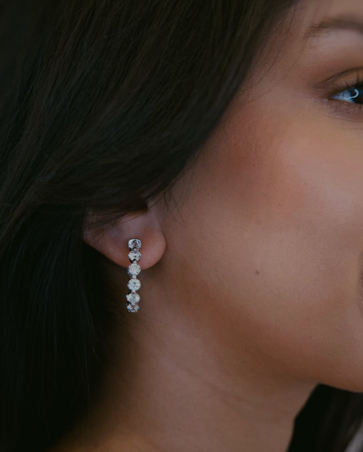 14k gold Custom Diamond Hoops - Always Coco Fine