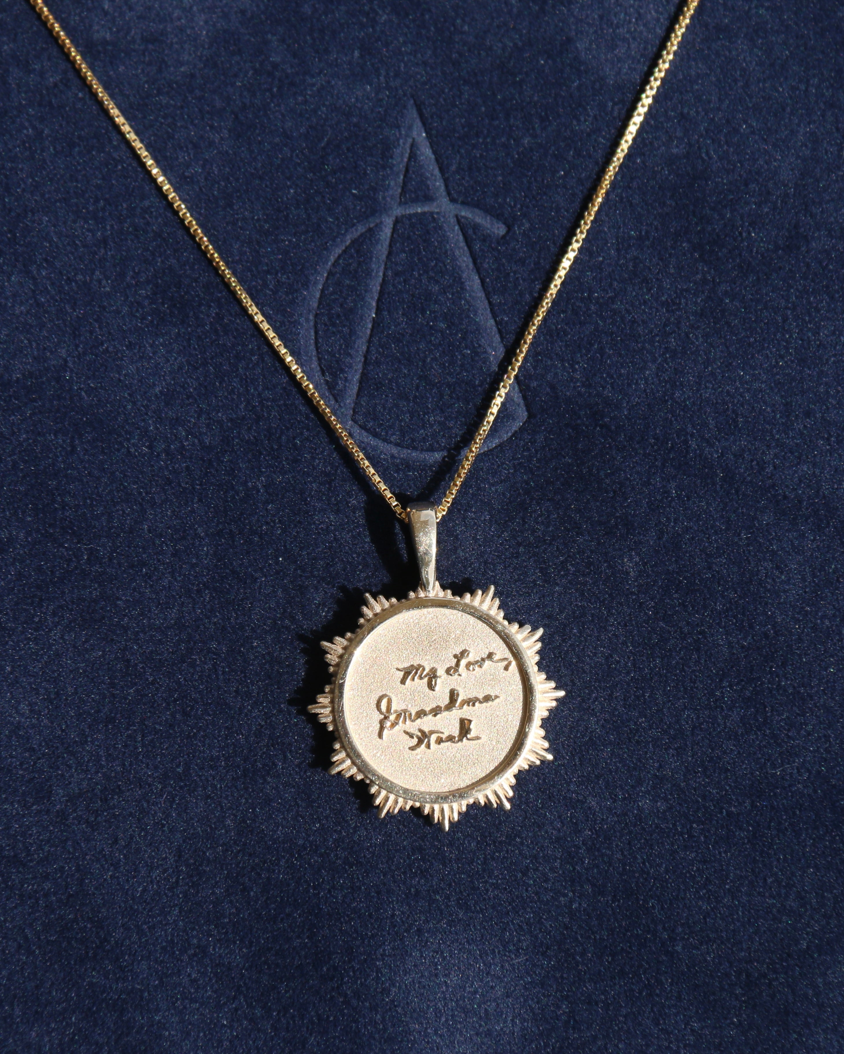 14k gold and diamond Custom Small SunBurst Pendant - Always Coco Fine