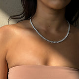 14k Gold Diamond Tennis Necklace