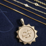 14k gold and diamond Custom Small SunBurst Pendant - Always Coco Fine