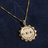 14k gold and diamond Custom Small SunBurst Pendant - Always Coco Fine
