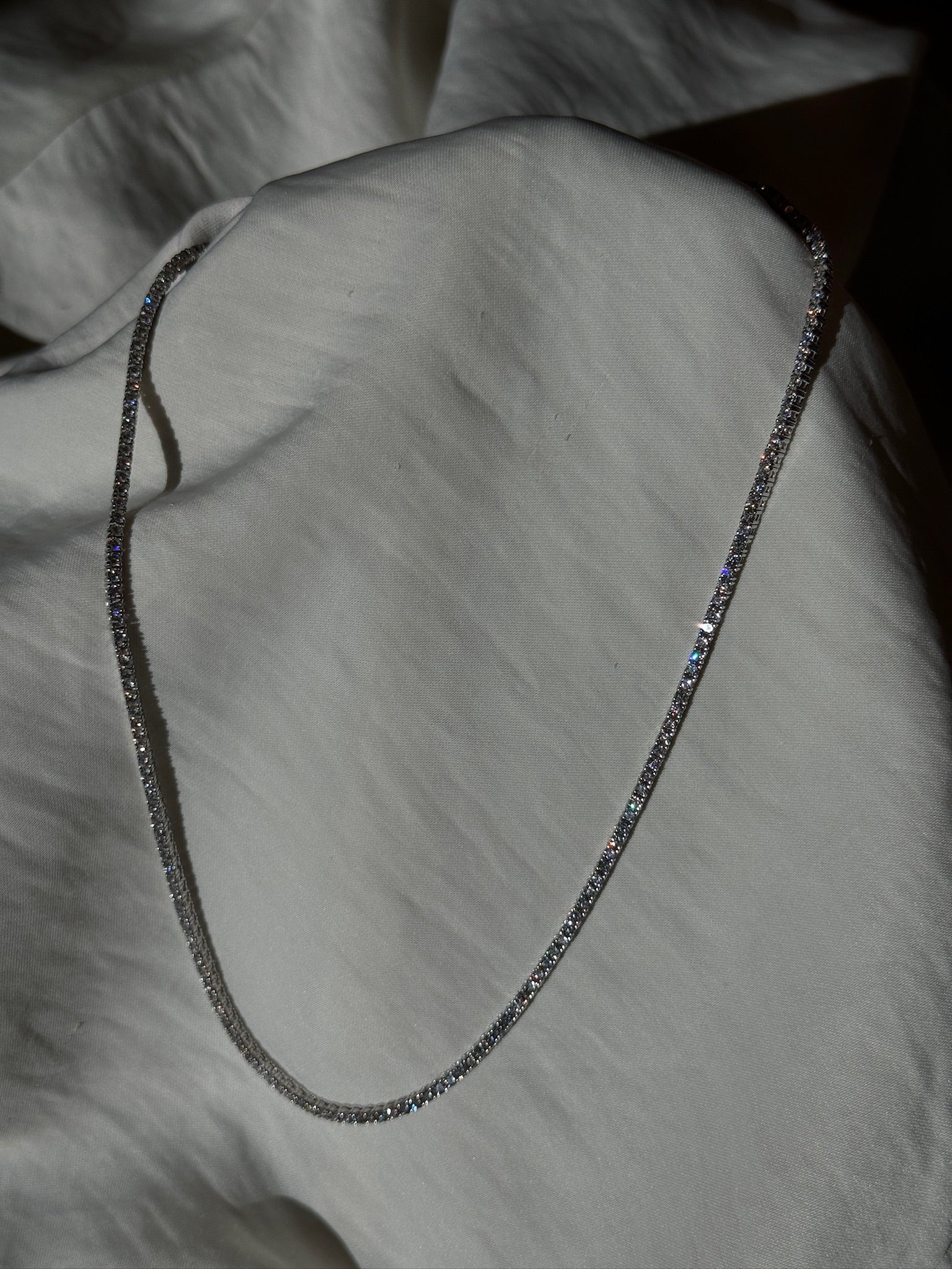14k Gold Diamond Tennis Necklace