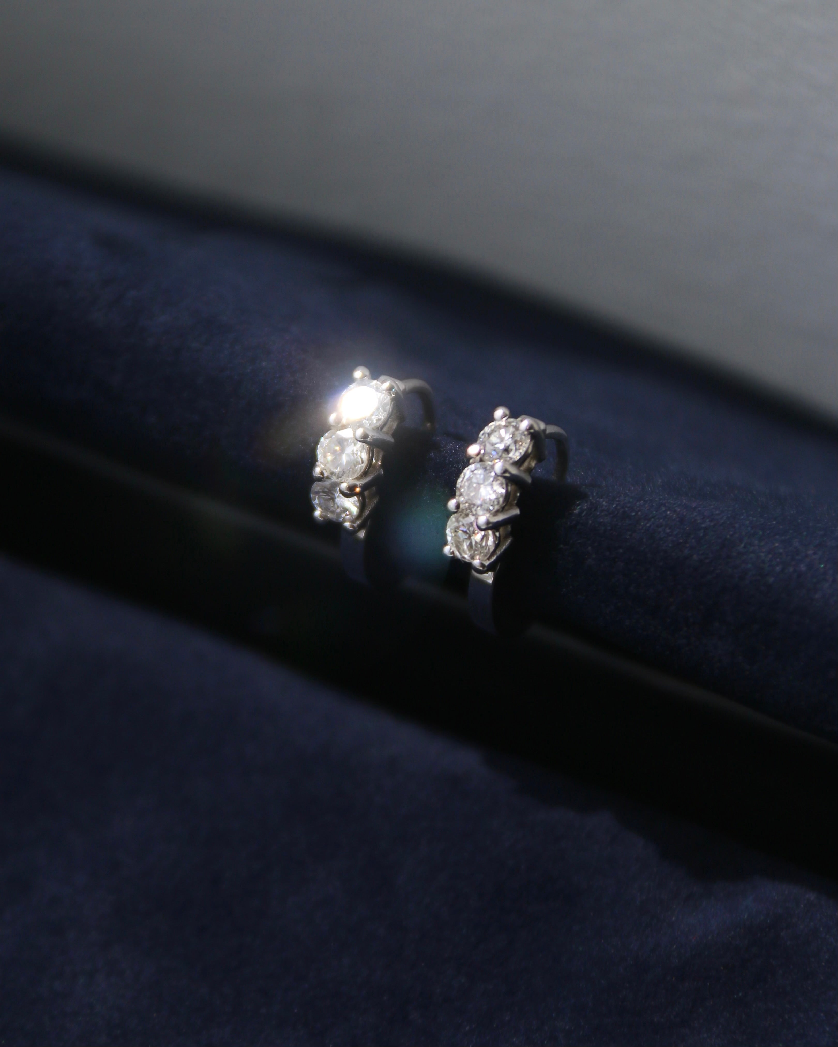 14k gold Six Stone Diamond Huggies - Always Coco Fine