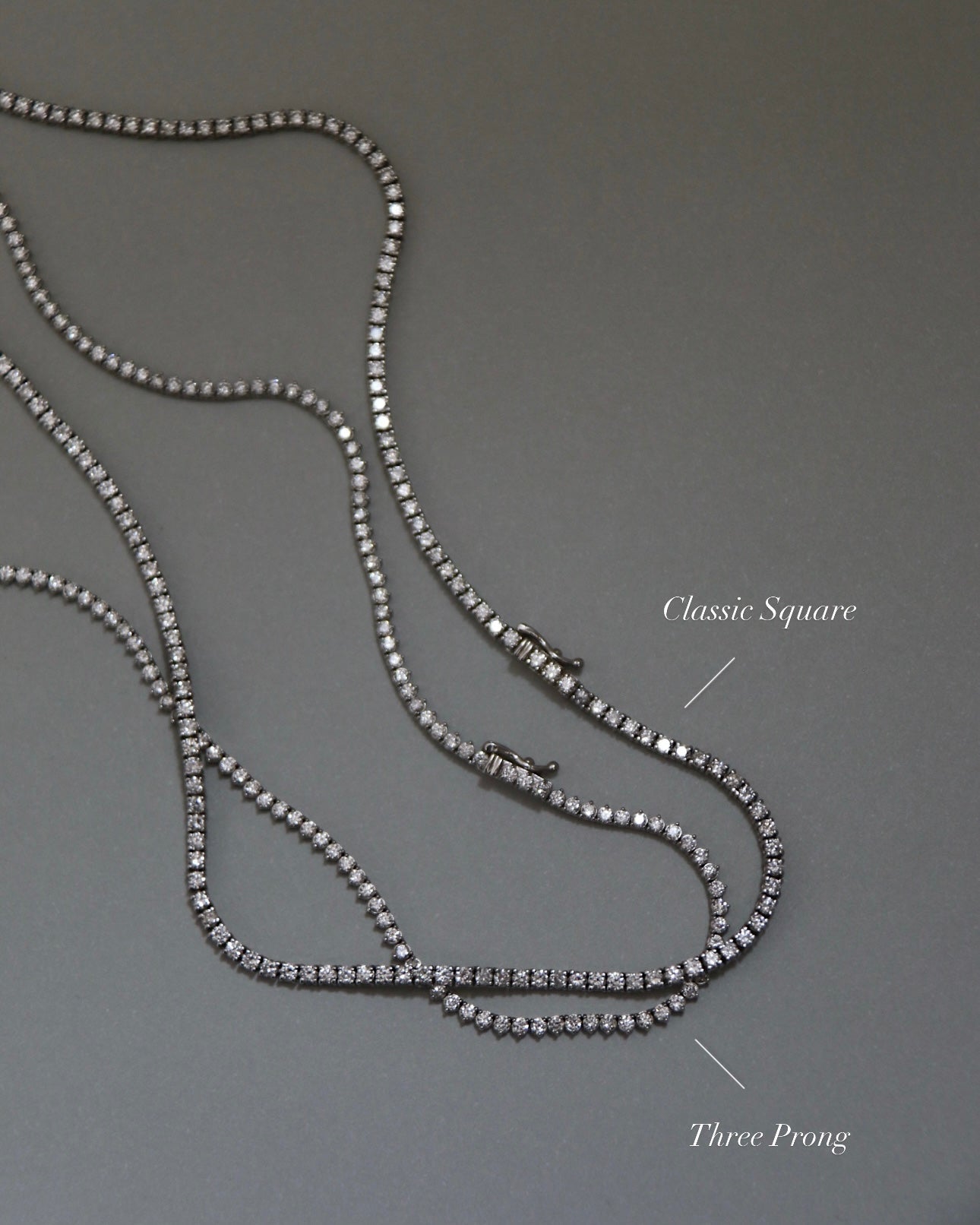 14k Three Prong Diamond Tennis Necklace - Always Coco Fine