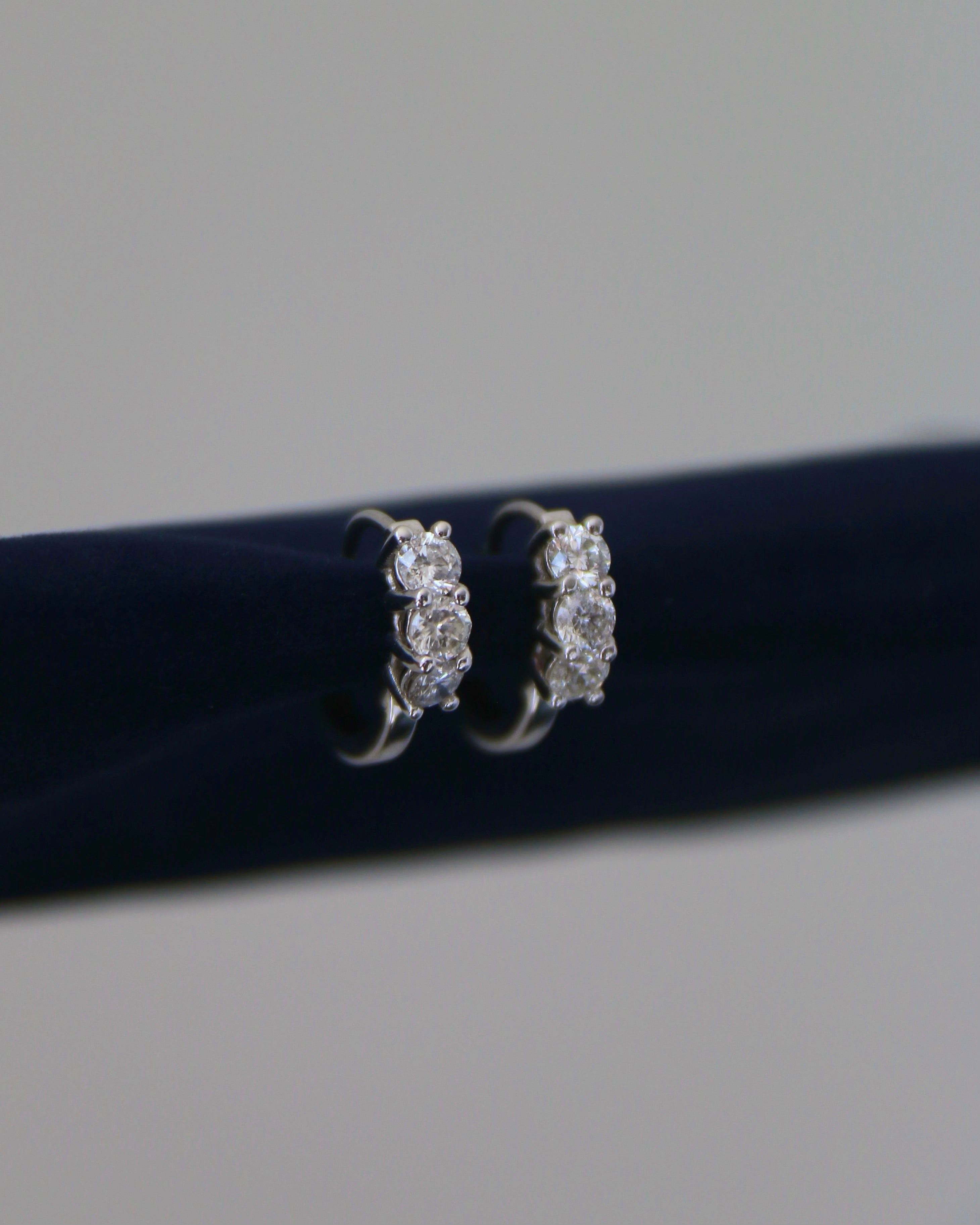 14k gold Six Stone Diamond Huggies - Always Coco Fine