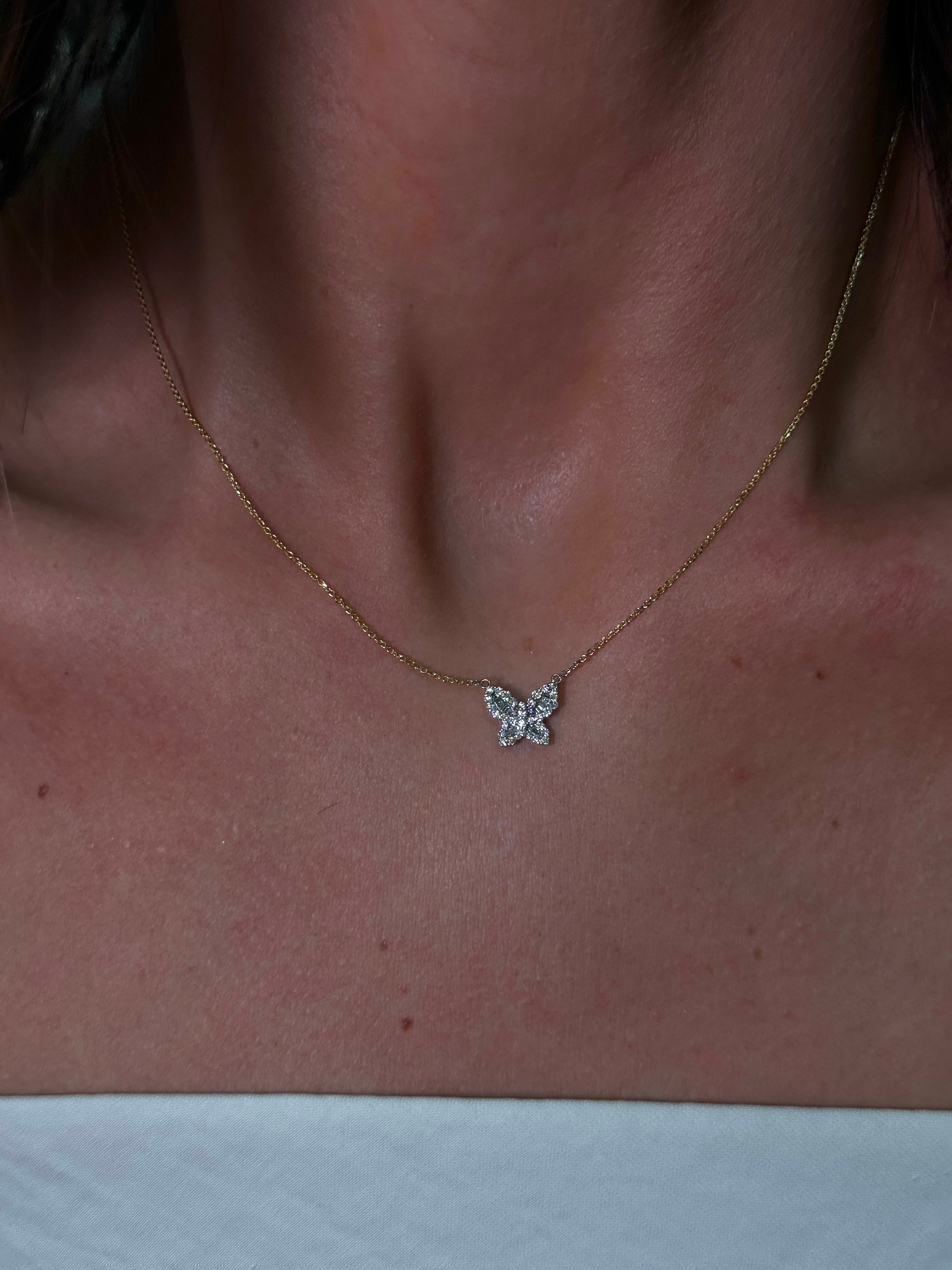 14k gold and diamond Custom Cutie Butterfly Necklace - Always Coco Fine