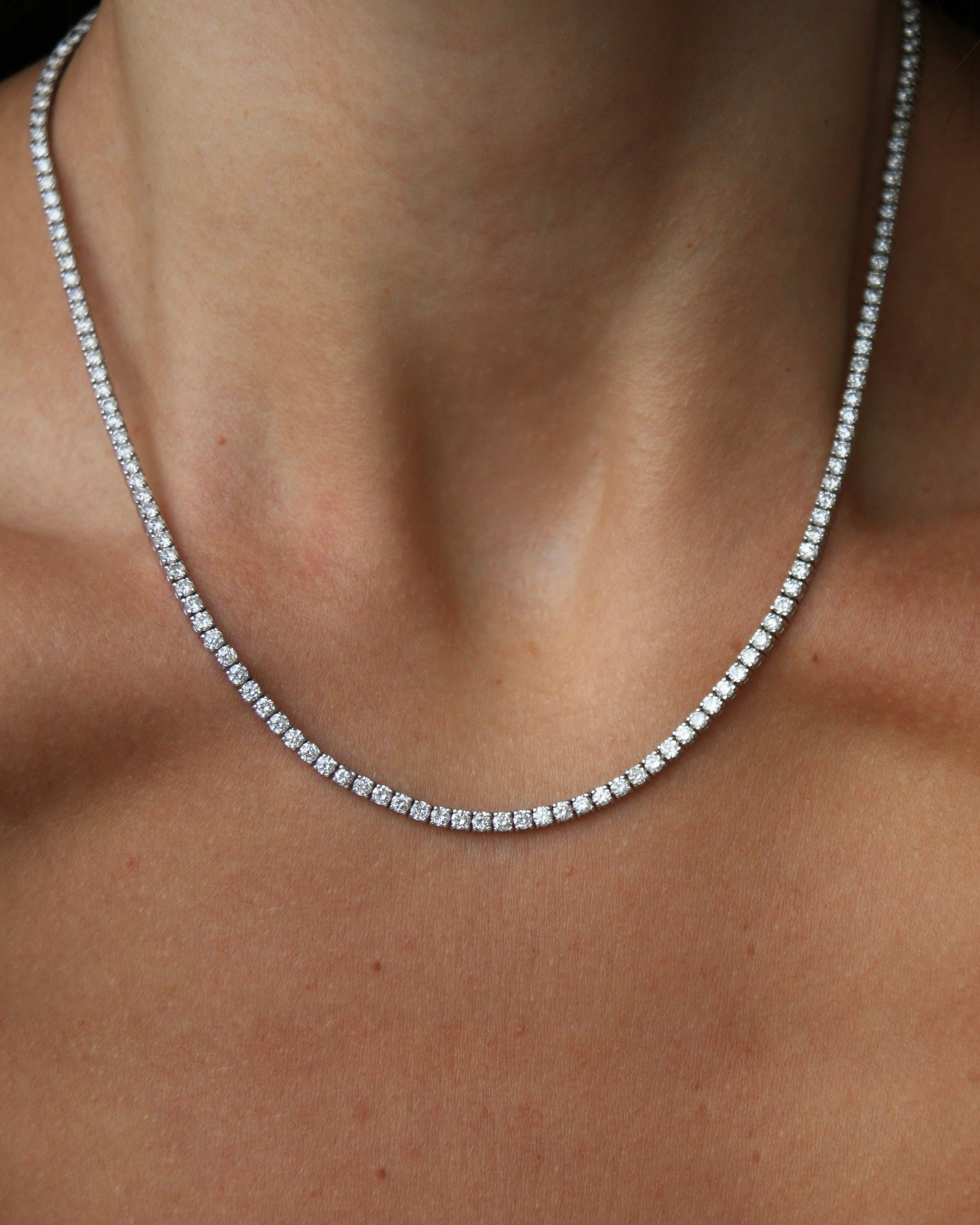 14k gold Classic Square Set Tennis Necklace - Always Coco Fine