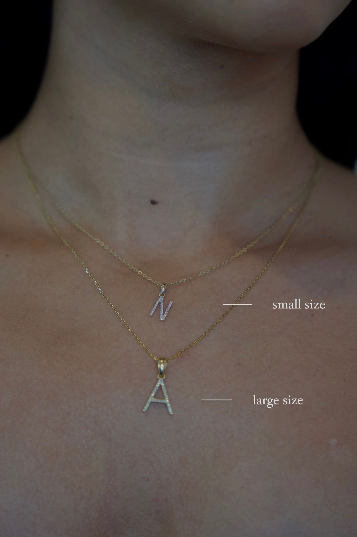 14k gold and pave diamond Large Initial Charm(s) - Always Coco Fine