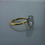 14k gold Custom Natural Oval with Hidden Halo and Two-Tone Gold Setting - Always Coco