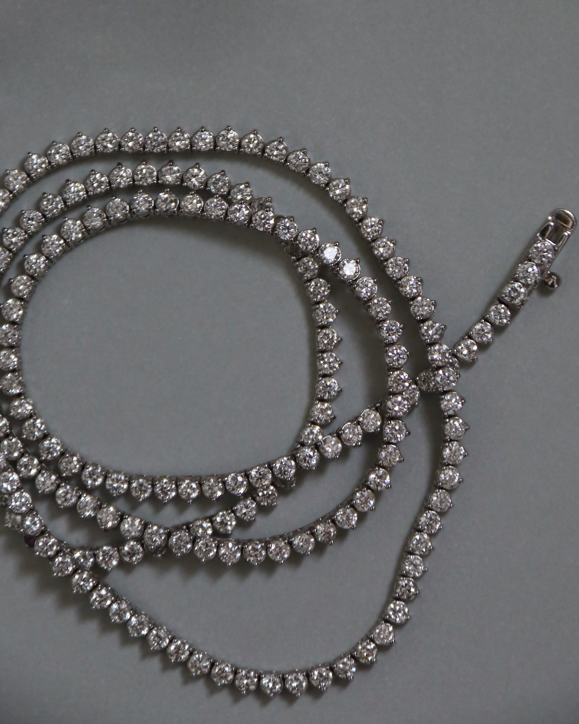 14k Three Prong Diamond Tennis Necklace - Always Coco Fine