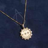 14k gold and diamond Custom Small SunBurst Pendant - Always Coco Fine