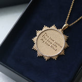 14k gold and diamond Custom Round SunBurst Pendant - Always Coco Fine