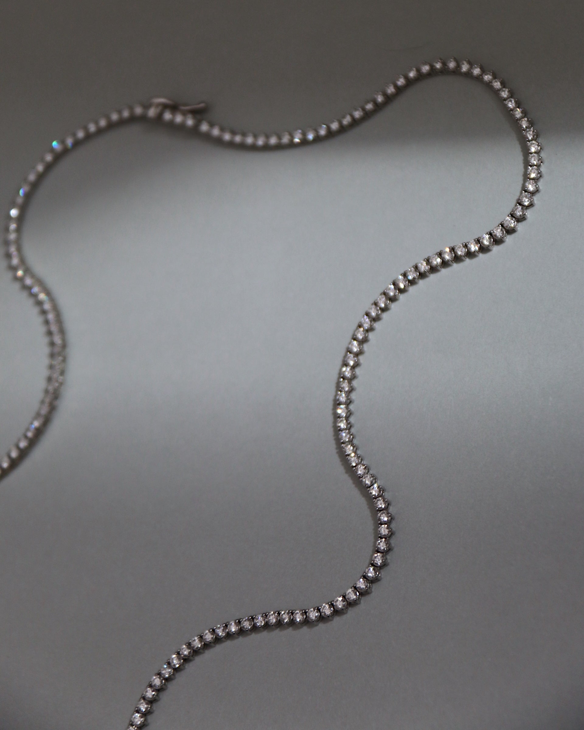 14k Three Prong Diamond Tennis Necklace - Always Coco Fine