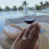 14k white gold Custom Three Stone Emerald with Trapezoids - Always Coco Fine