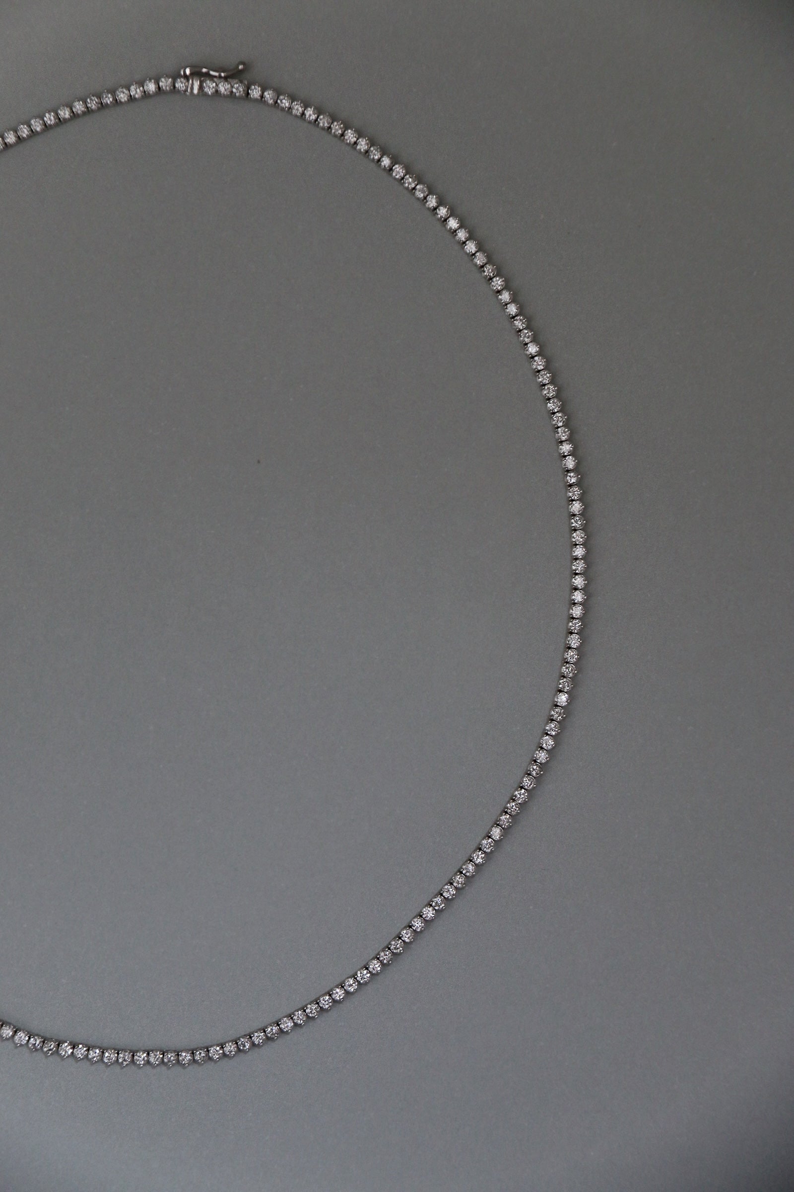 14k Three Prong Diamond Tennis Necklace - Always Coco Fine