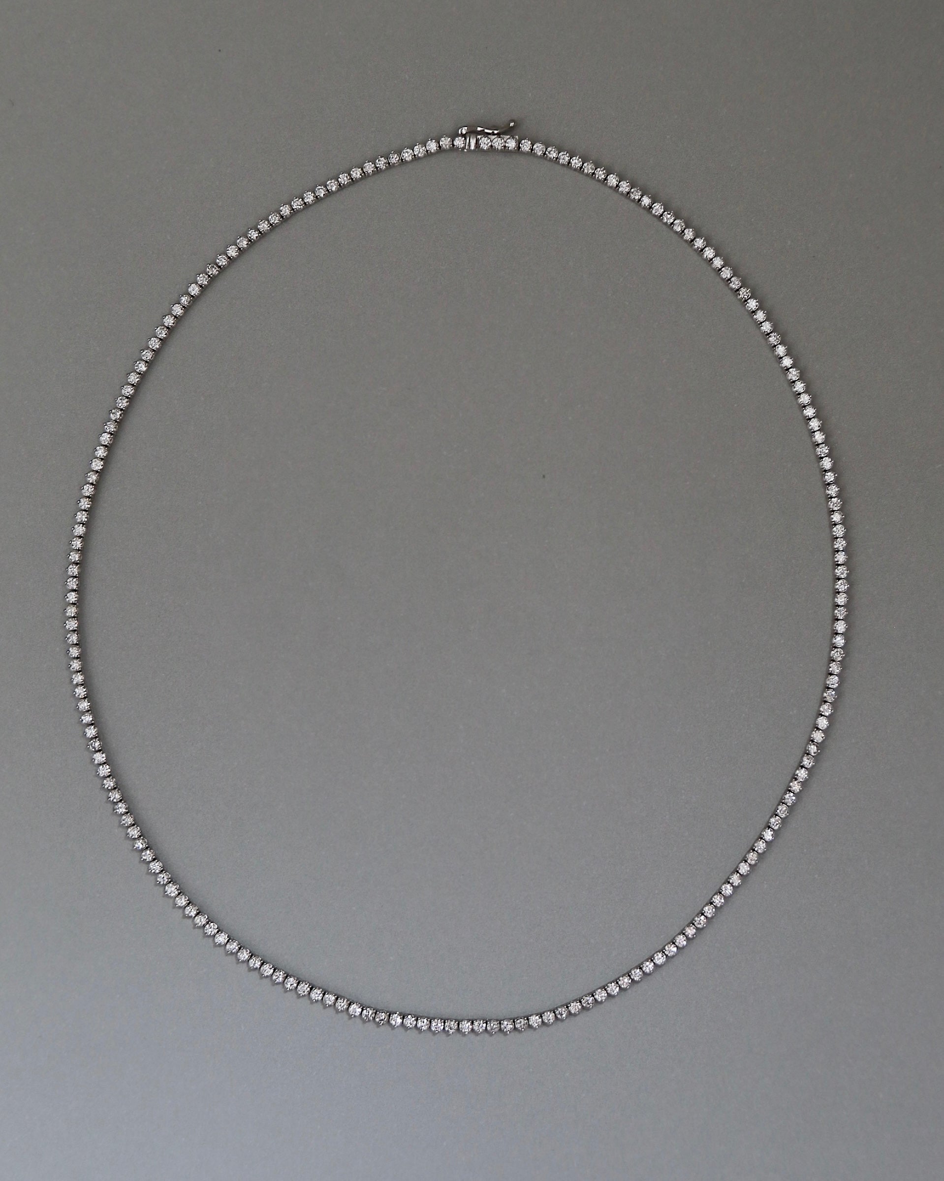14k Three Prong Diamond Tennis Necklace - Always Coco Fine