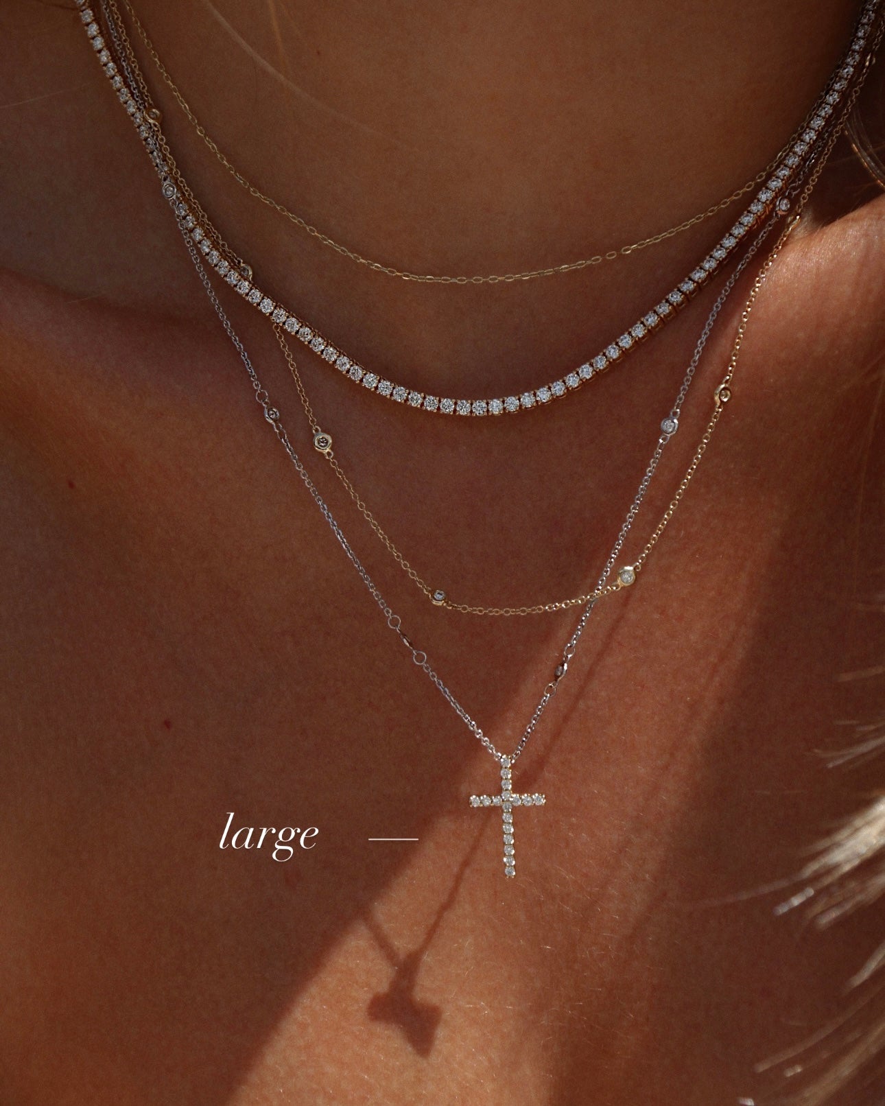 14k gold Diamond Everyday Cross Necklace - Always Coco Fine