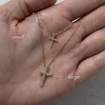 14k gold Diamond Everyday Cross Necklace - Always Coco Fine