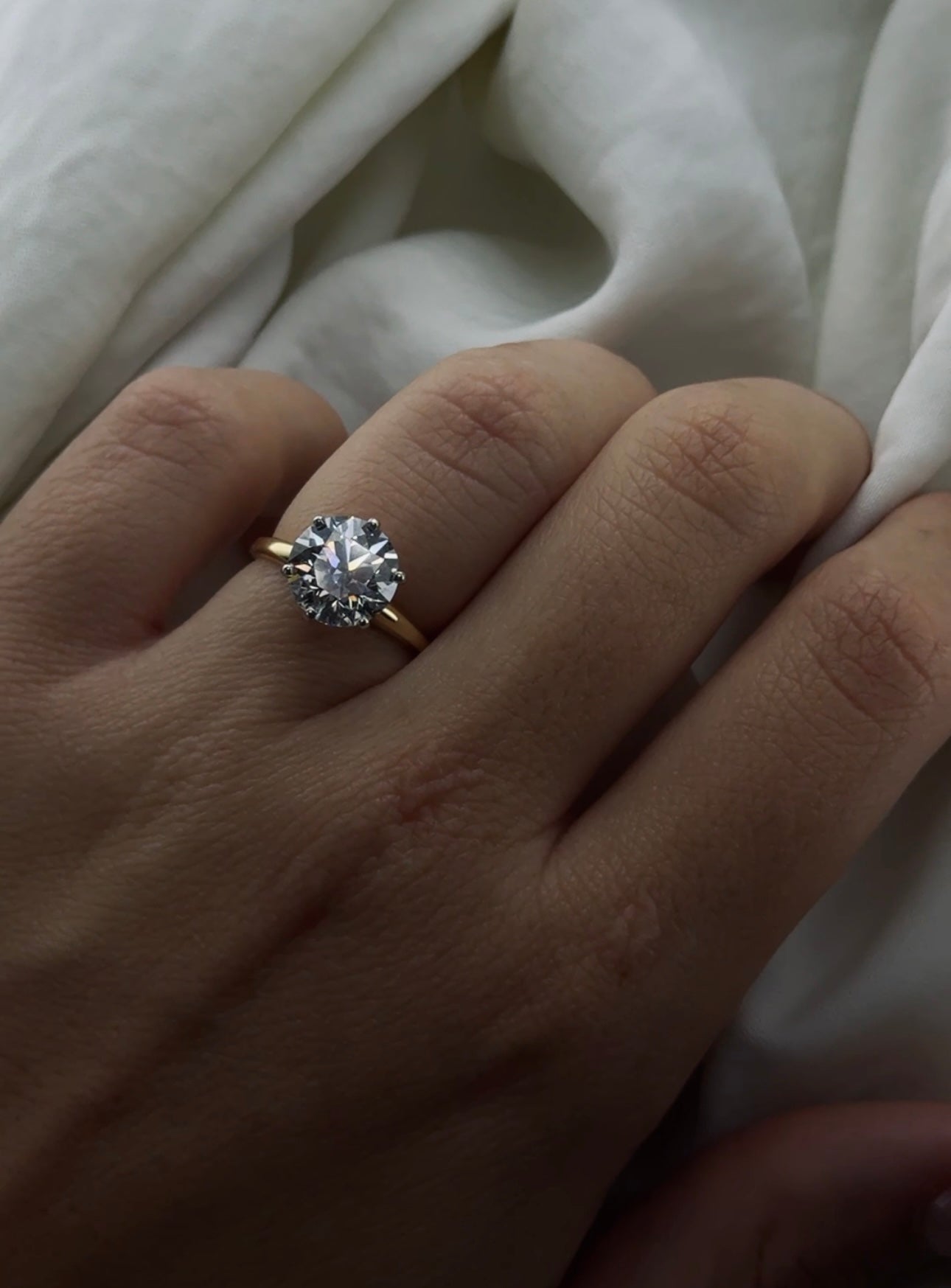 14k gold Custom Round Diamond Solitaire Engagement Ring - Always Coco Fine