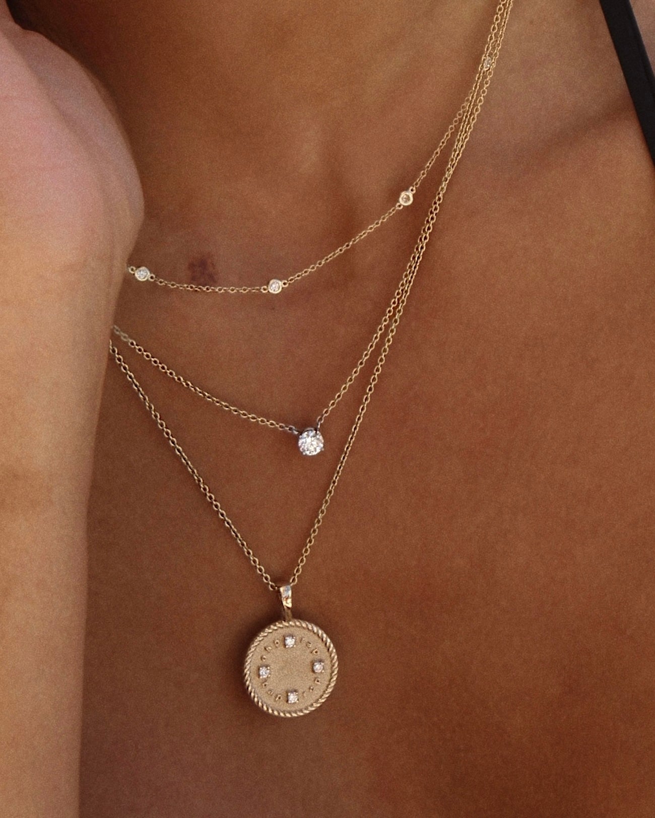 14k gold Diamond Solitare Necklace - Always Coco Fine