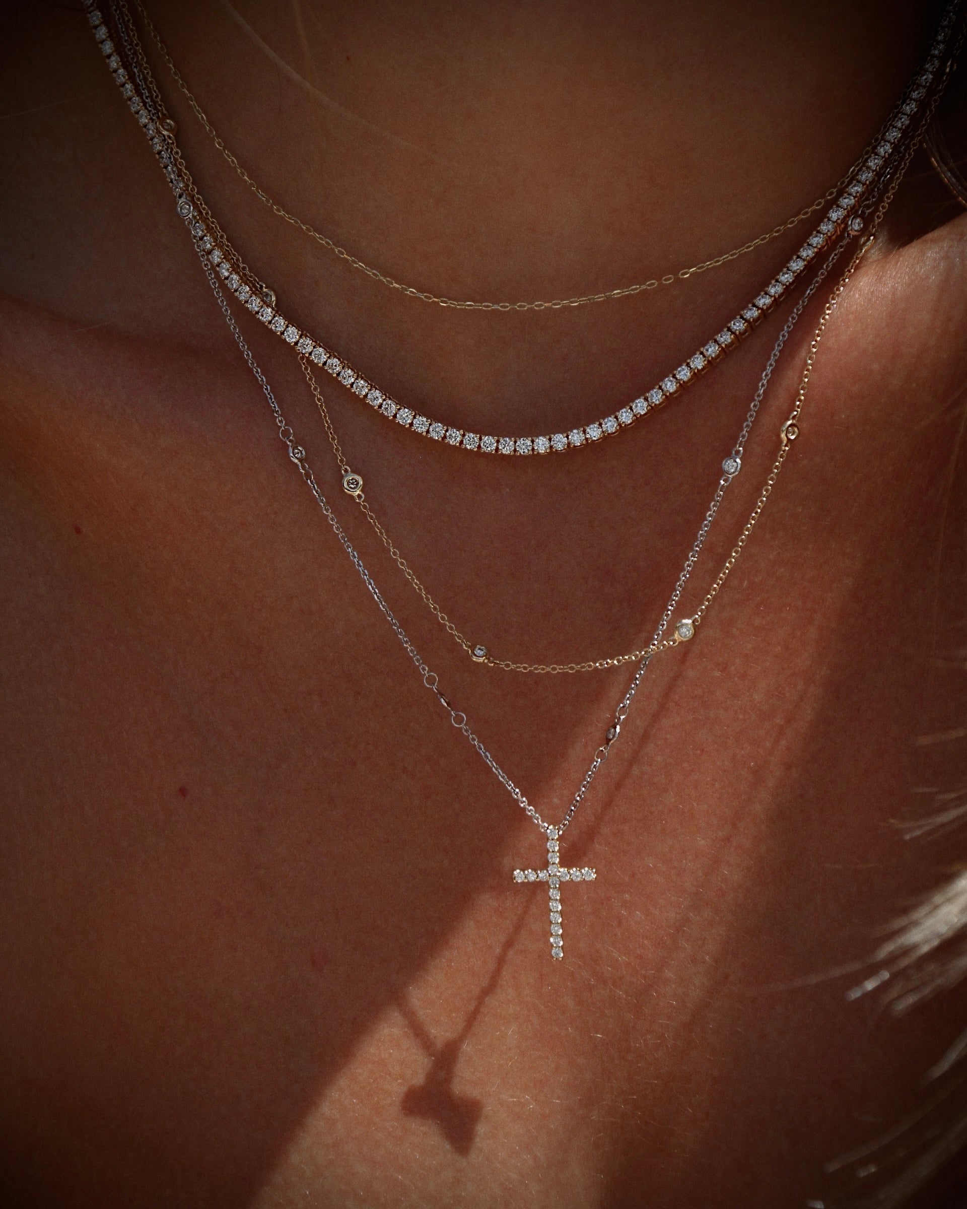 14k gold Diamond Everyday Cross Necklace - Always Coco Fine