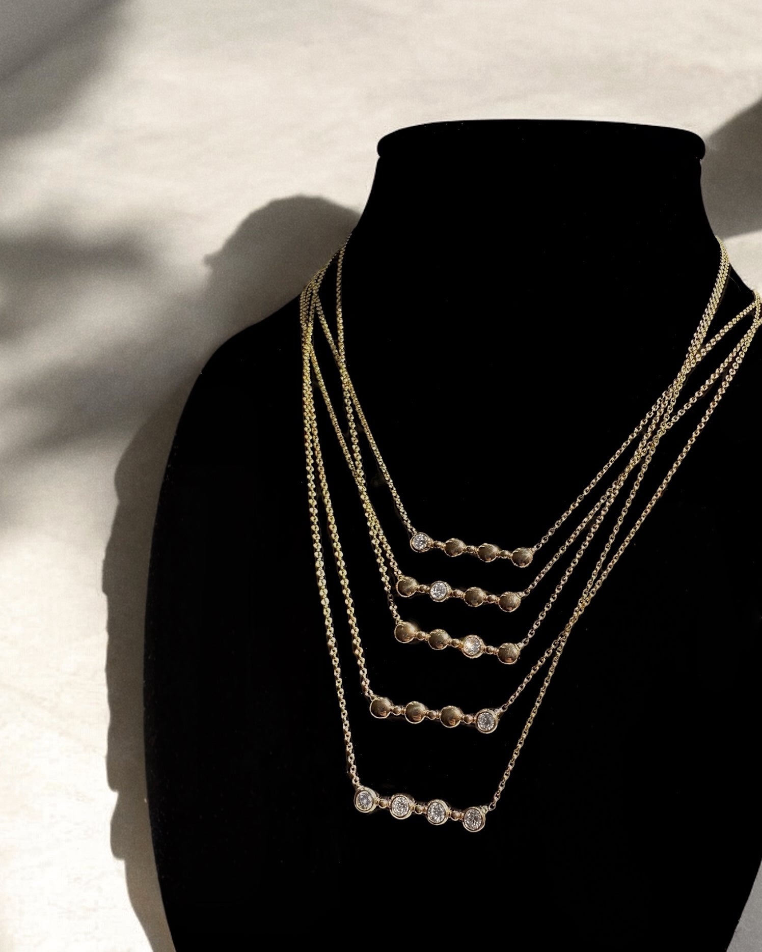 Custom 14k gold diamond Sister Necklace - Always Coco Fine