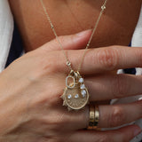 14k gold and diamond Custom Small SunBurst Pendant - Always Coco Fine