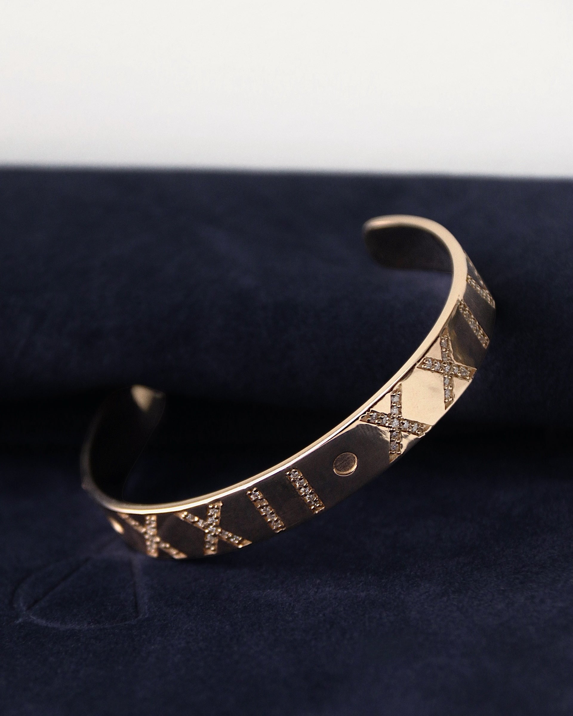 14k gold and diamond Customizable Cuff - Always Coco
