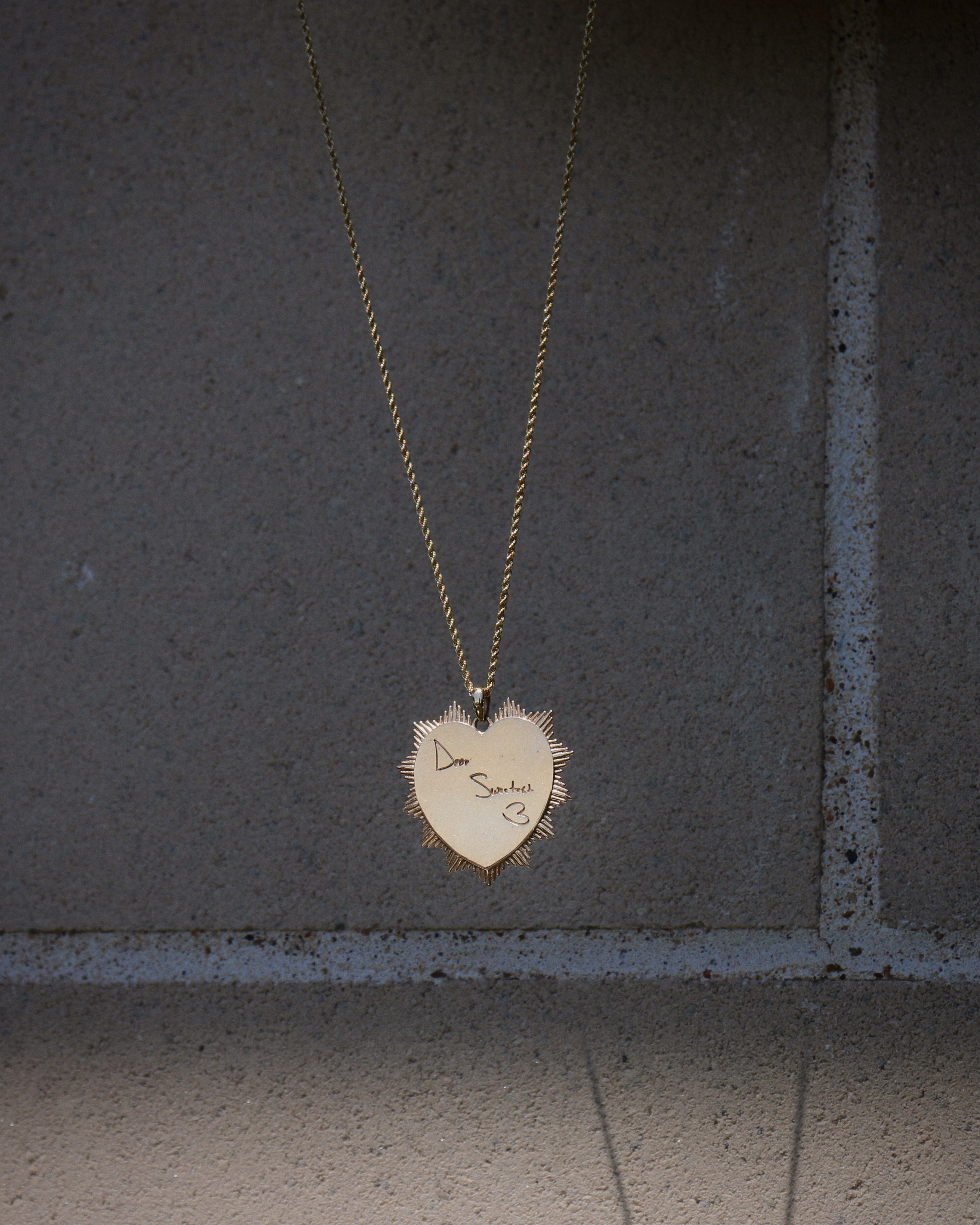 14k gold and diamonds Custom Sunburst Heart Pendant - Always Coco Fine