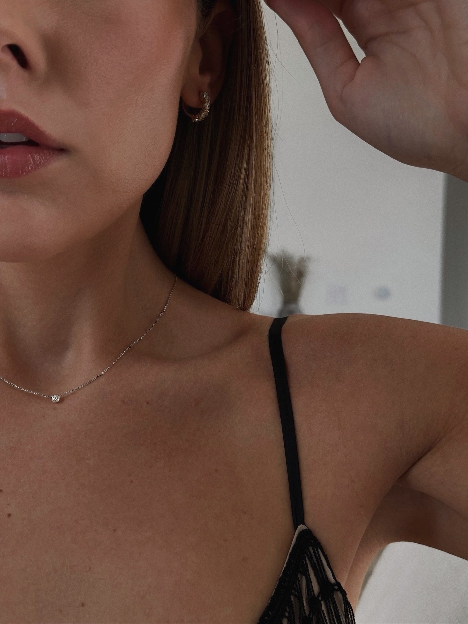 14k gold Delicate Diamond Necklace - Always Coco Fine