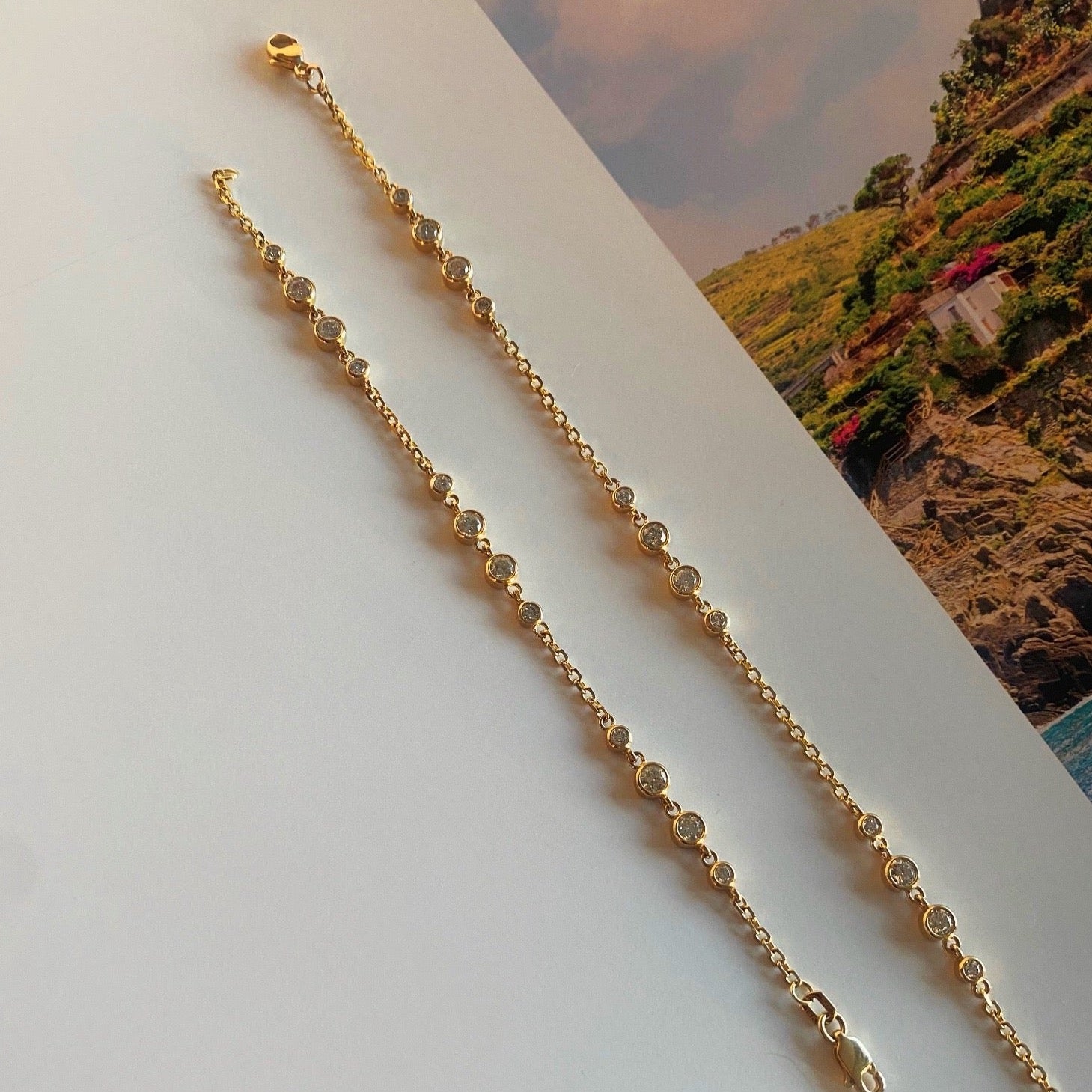 14k Yellow Gold with Bezel Diamonds - Always Coco Fine