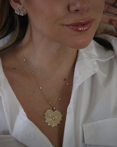 Custom Sunburst Heart Pendant