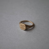 14k gold signet ring accent diamonds - Always Coco Fine