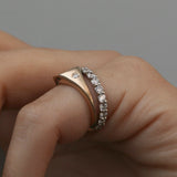 14k gold signet ring accent diamonds - Always Coco Fine