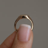 14k gold signet ring accent diamonds - Always Coco Fine