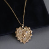 Custom Sunburst Heart Pendant