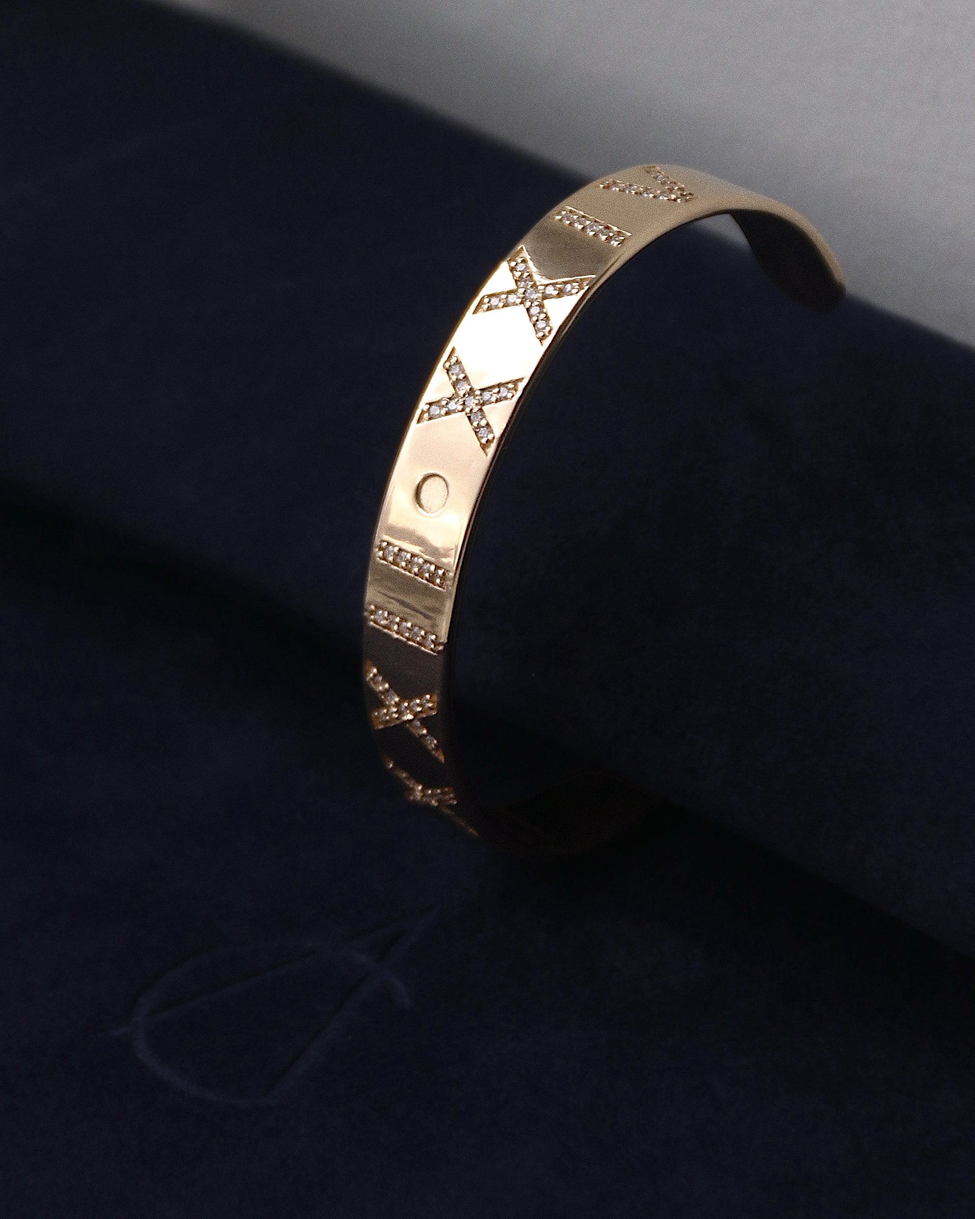 14k gold and diamond Customizable Cuff - Always Coco