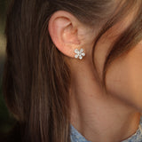 14k gold Diamond Floral Earrings - Always Coco Fine
