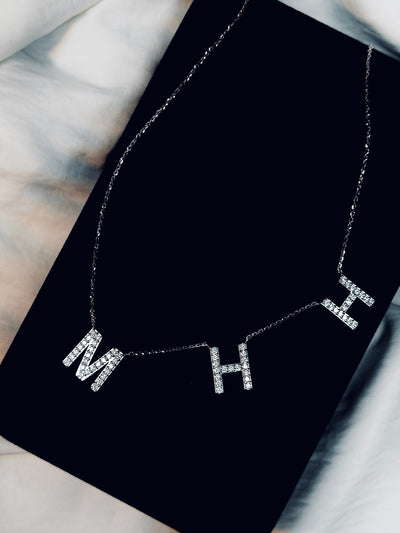 Custom Oversized Diamond Initial Necklace