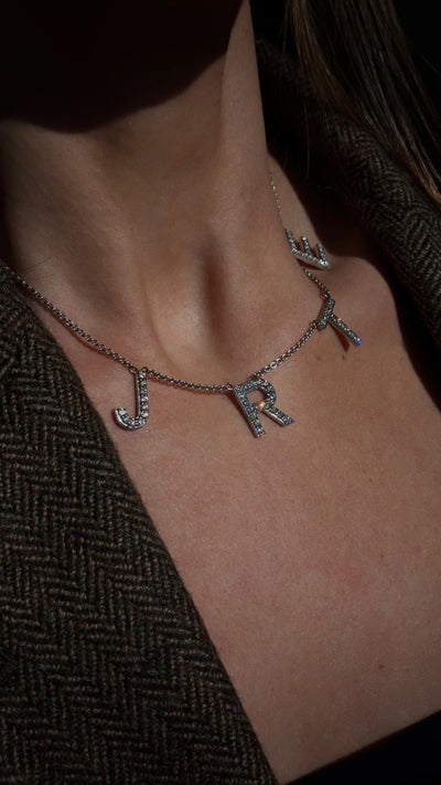 Custom Oversized Diamond Initial Necklace