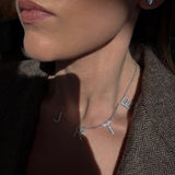 Custom Oversized Diamond Initial Necklace