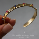 Custom 14k Gold Gemstone Cuff Bracelet - Always Coco