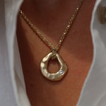 Custom 14k Gold  and diamond Organic Pendant - Always Coco