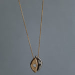Custom two-tone 14k gold  and diamond pendant 