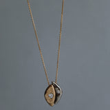 Custom two-tone 14k gold  and diamond pendant 