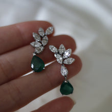 diamond floral earrings