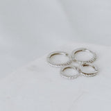 Pave Huggies Yellow Gold and White Gold